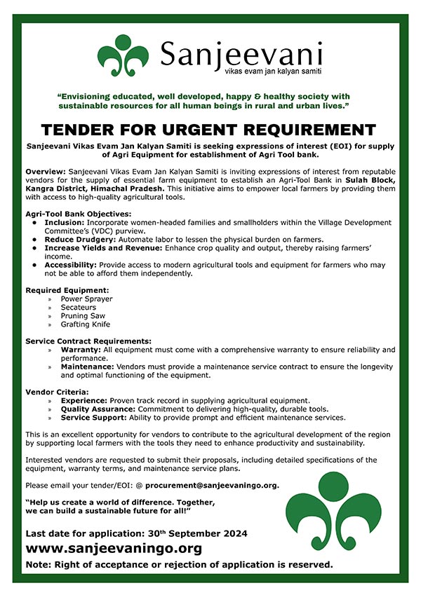 Agri Equipment for Agri Tool bank